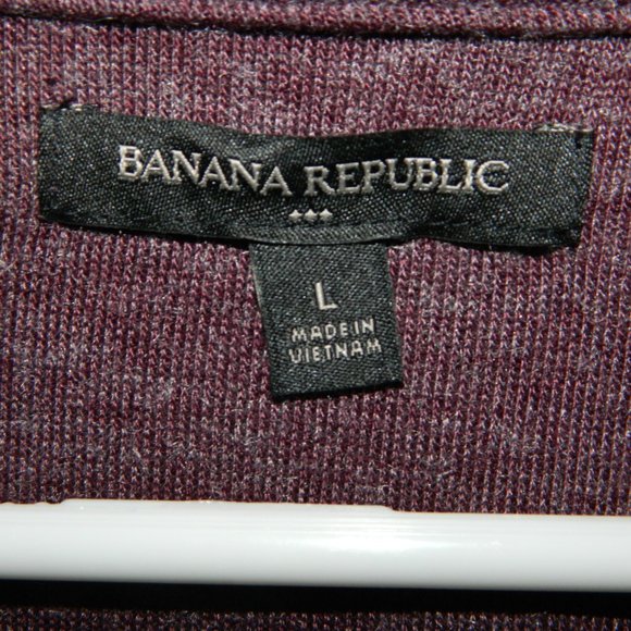 Banana Republic Suede Collar 1/4 Zip Sweater Mens Size Large (N-19) - Picture 2 of 5